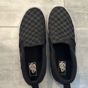 Youth Vans Checkered Slip-On Sneakers, Black